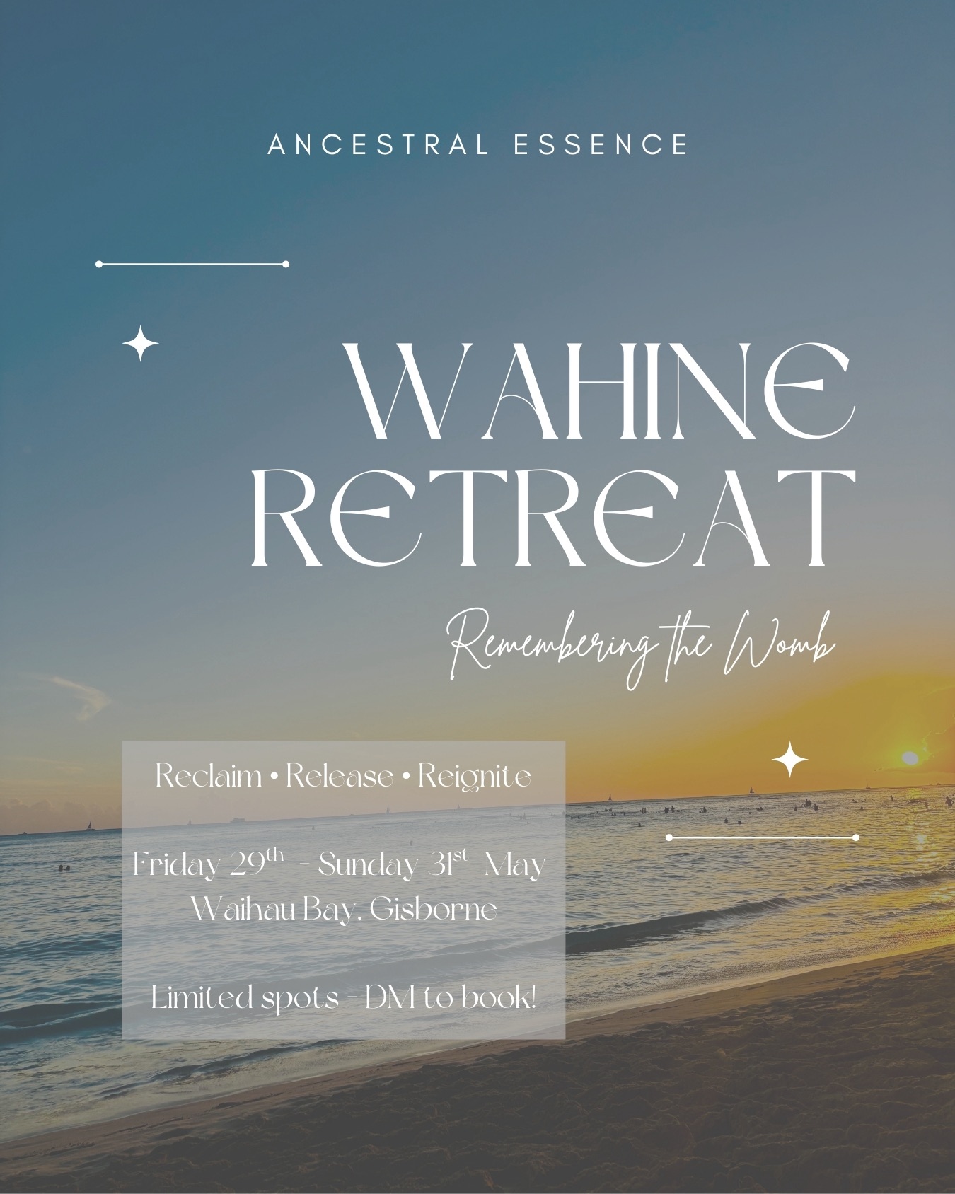 Ancestral Essence Facebook ad: Wahine Gathering - Remembering the Womb