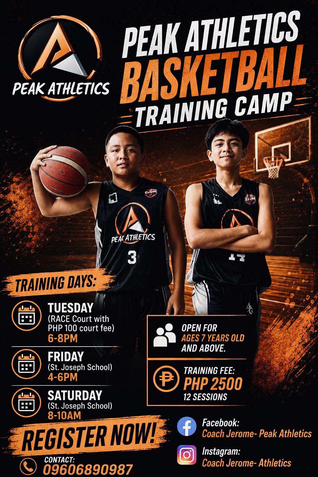 Coach Jerome- Peak Athletics Facebook ad: DREAM BIG. TRAIN HARD.