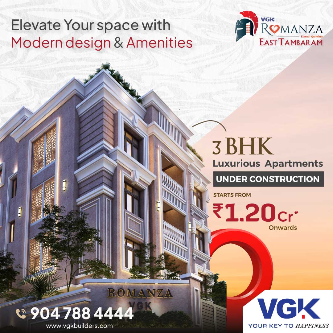 VGK Builders Facebook ad: 3BHK Apts ₹1.20Cr in East Tambaram @Camp Road