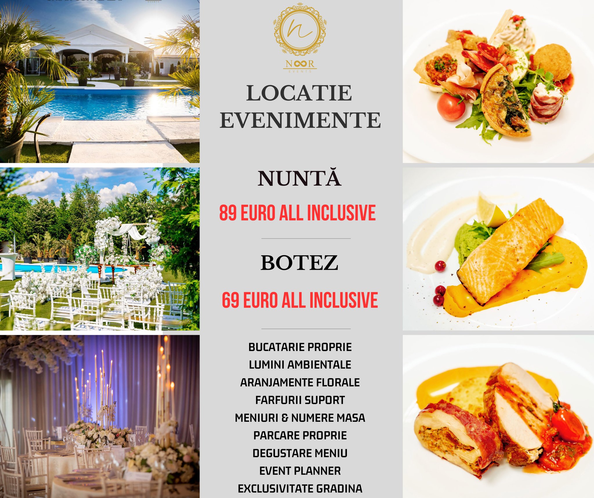 Noor Events Facebook ad: Creează momente de poveste într-un loc de vis!