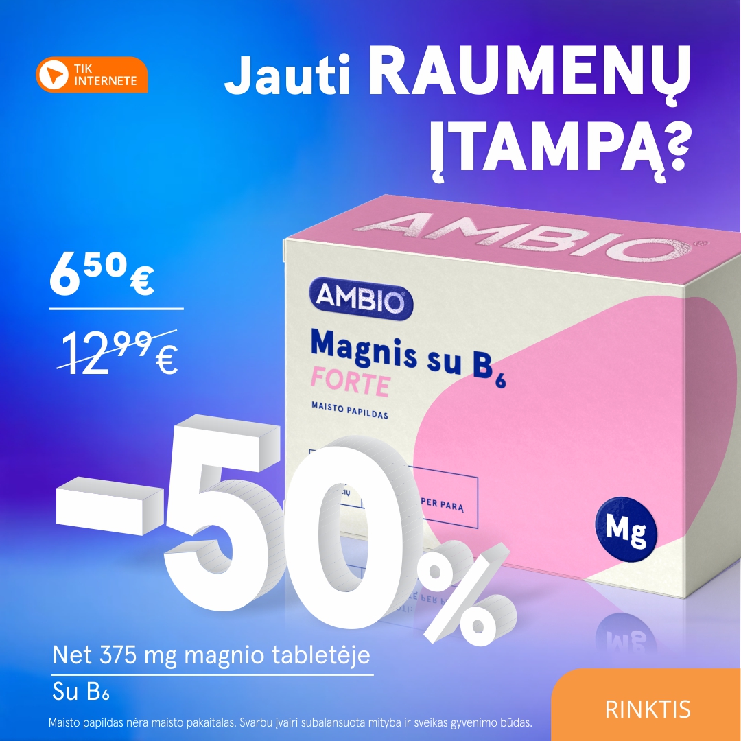 Gintarinė Vaistinė Facebook ad: 375 mg magnio tabletėje