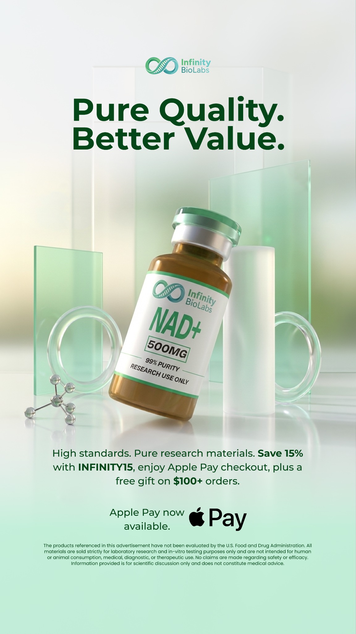 Infinity Bio Labs Facebook ad from Jul 28, 2026