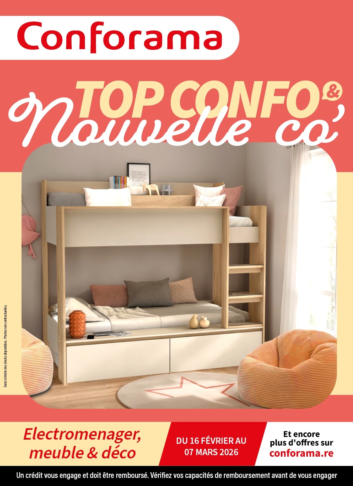 Conforama Réunion Facebook ad: NOUVELLE CO’ CHEZ CONFORAMA RÉUNION!