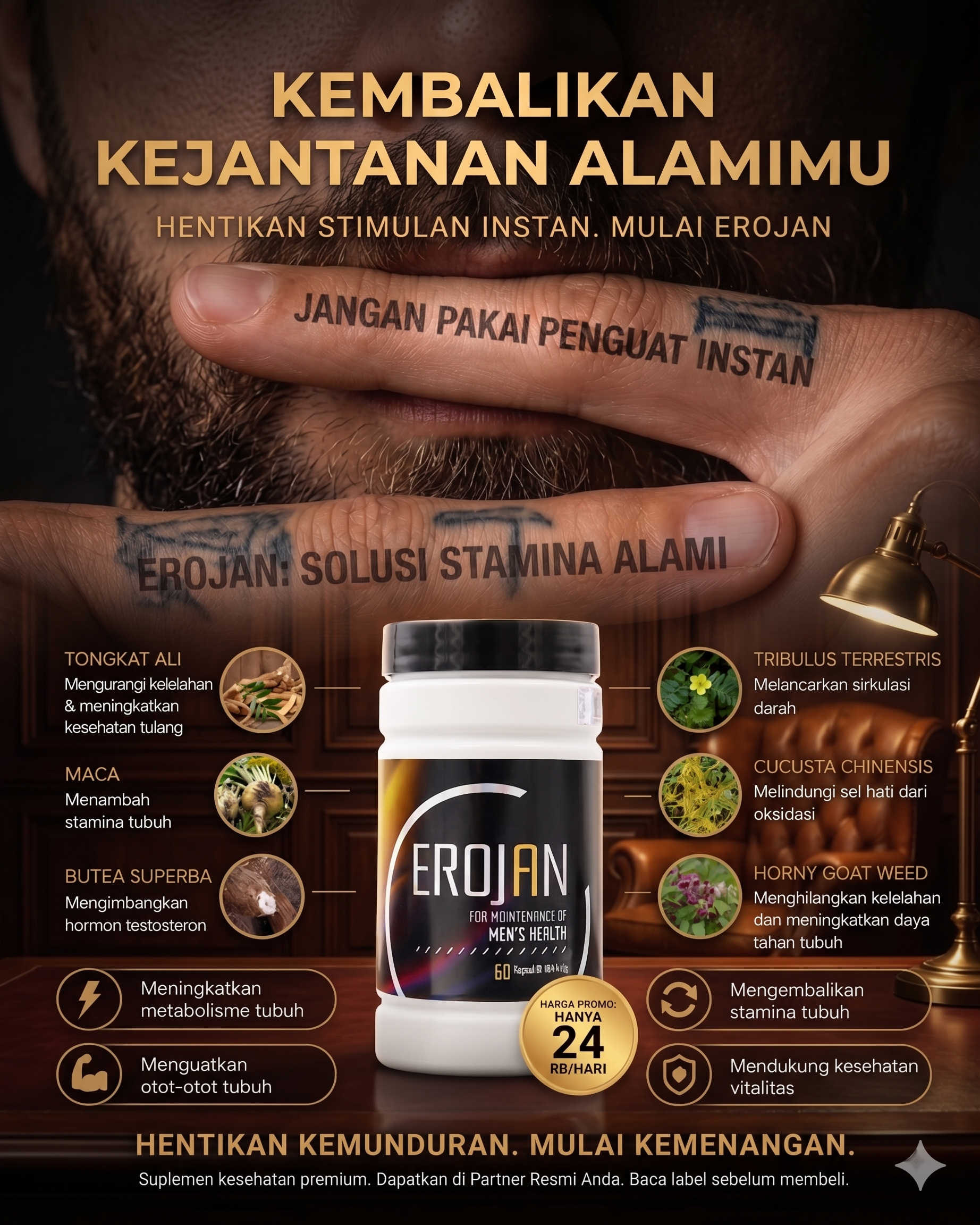 Inner Fit Facebook ad: Peralihan ke Energi Organik. Mulai Erojan.