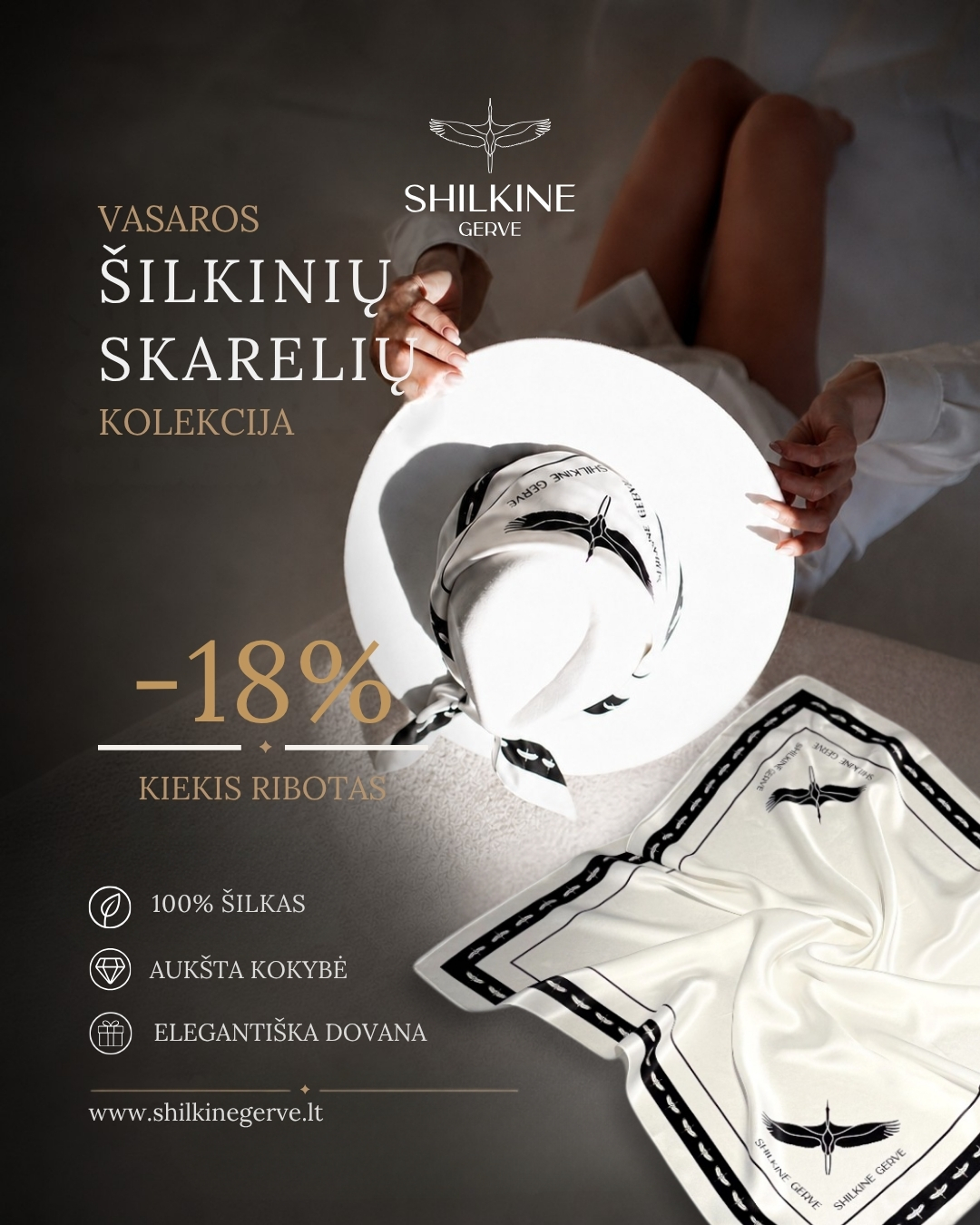 Shilkine Gerve Facebook ad: Pajausk tikro šilko kokybę.