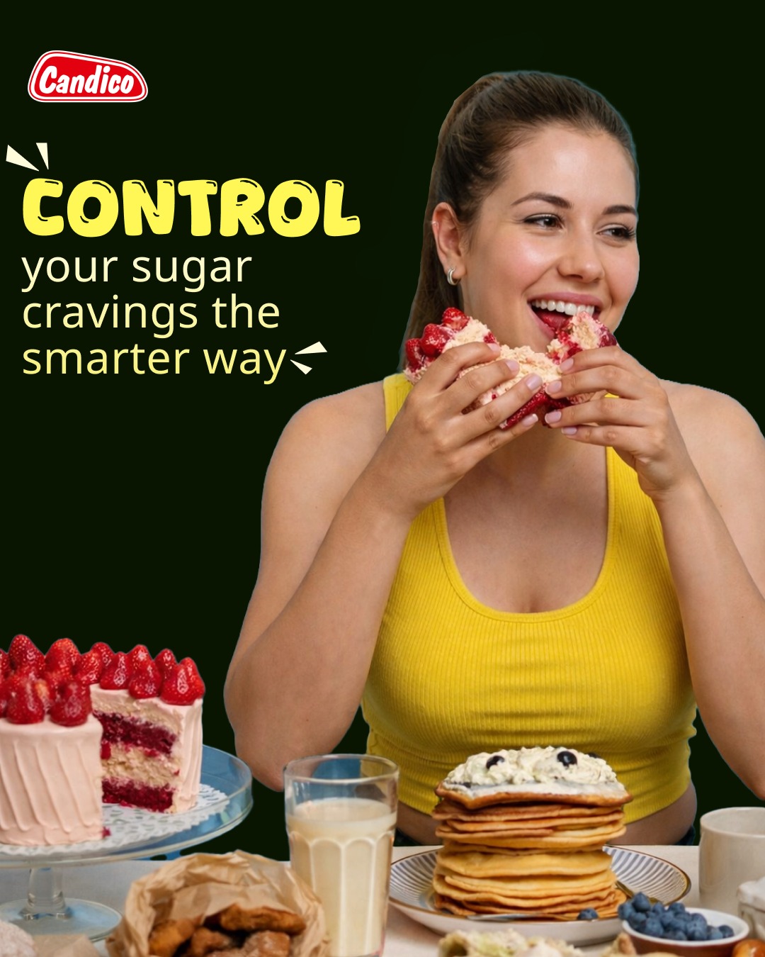 Candico India Ltd. Facebook ad: Control your sugar cravings the smarter way.
