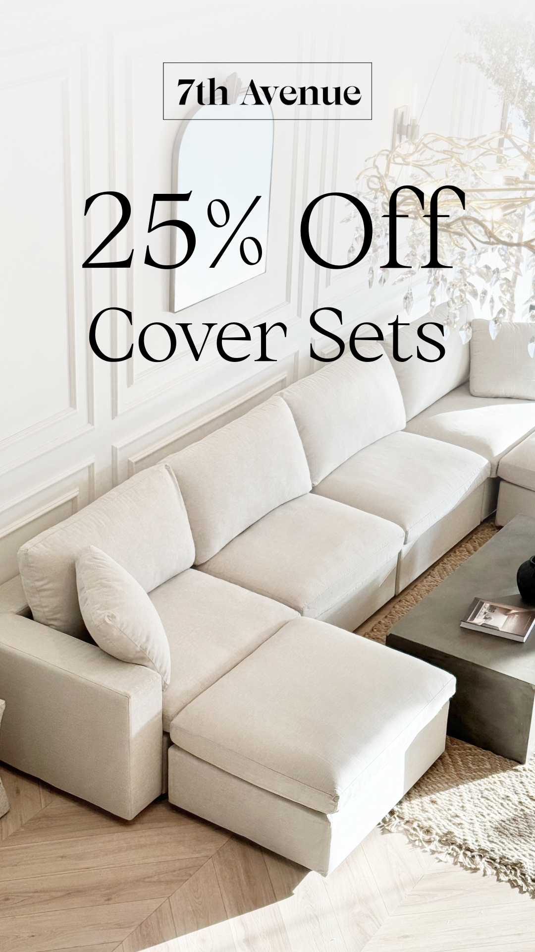 7th Avenue Facebook ad: 25% OFF Cover Sets