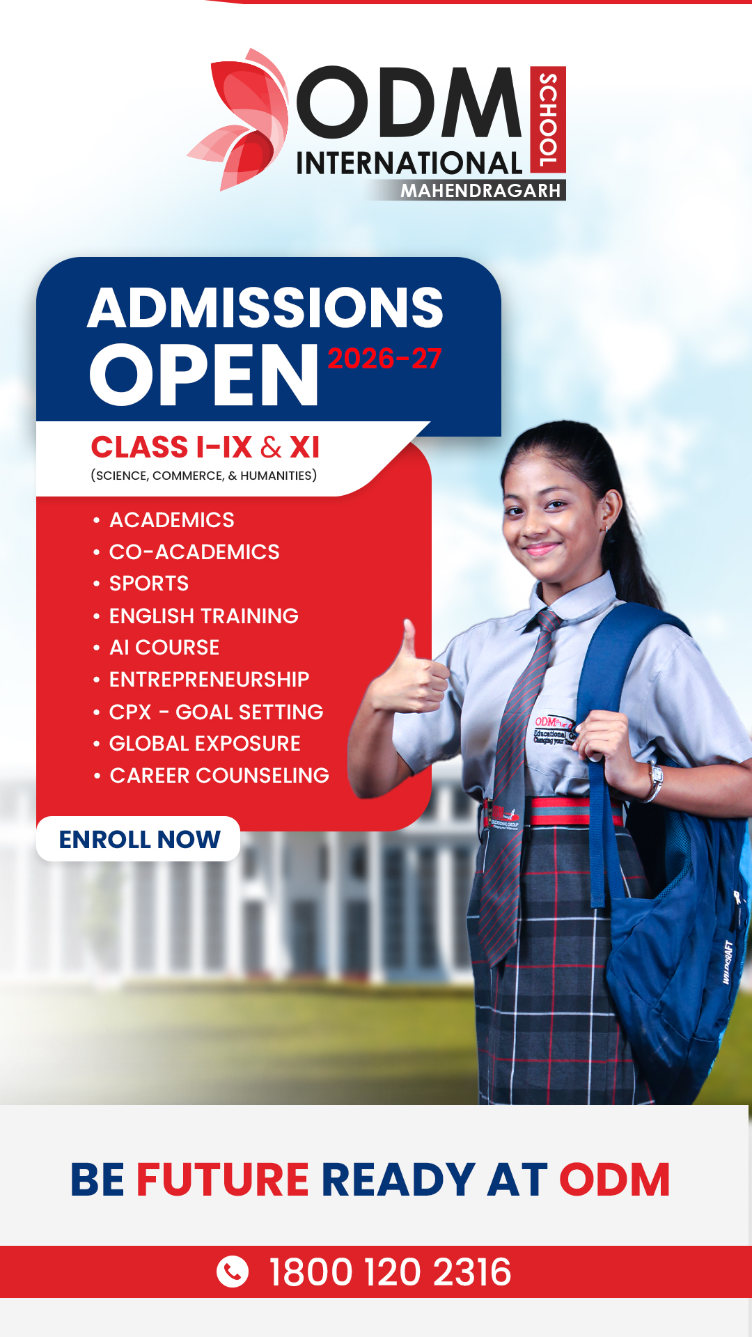ODM International School, Mahendragarh Facebook ad from Mar 28, 2026