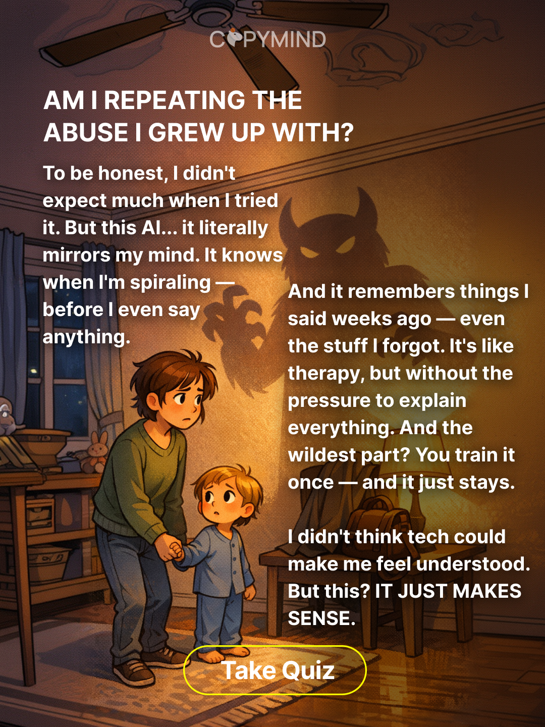 Copymind: AI twin for therapy Facebook ad