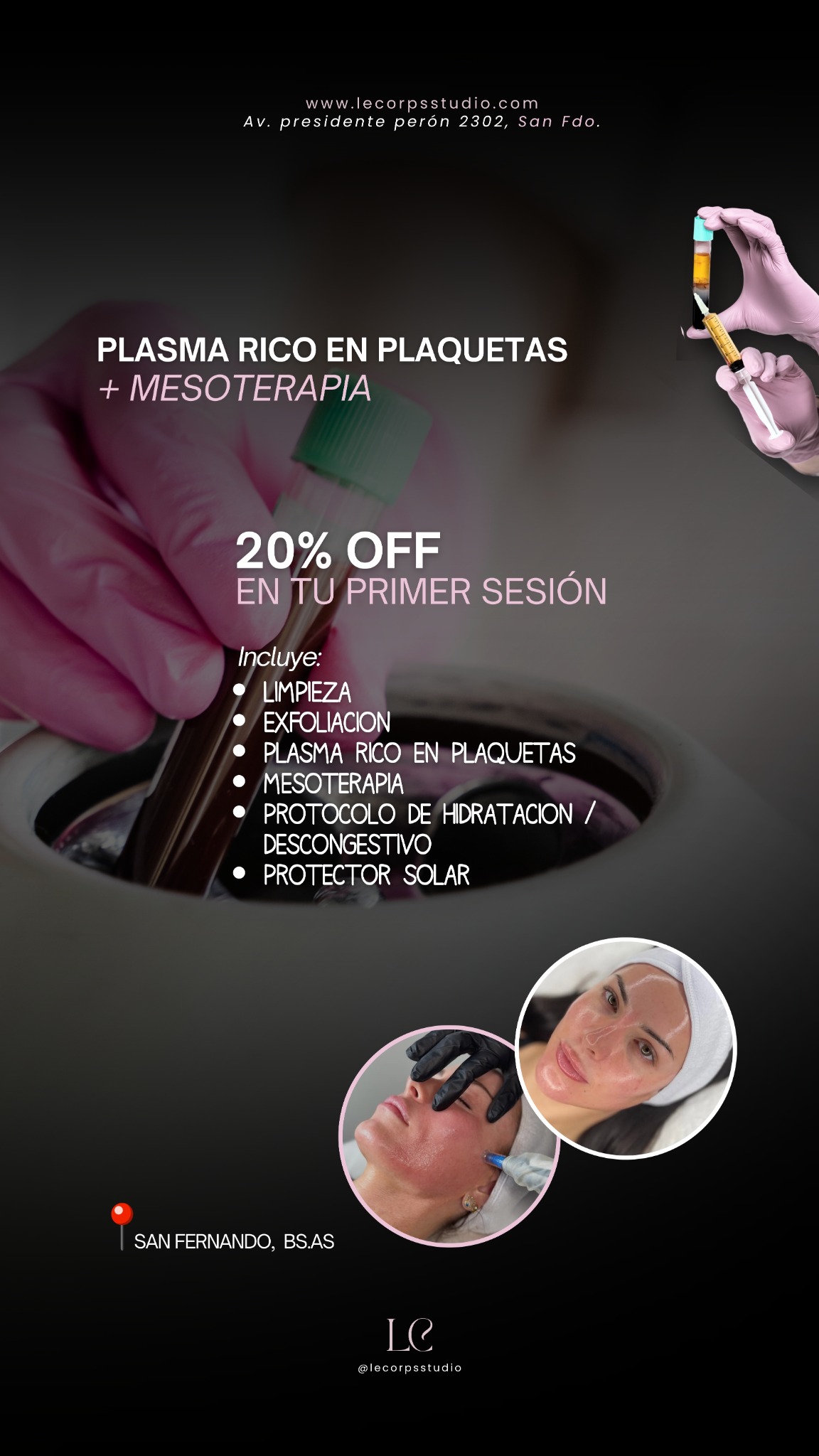 Le corps studio Facebook ad: Pedí tu turno por wpp