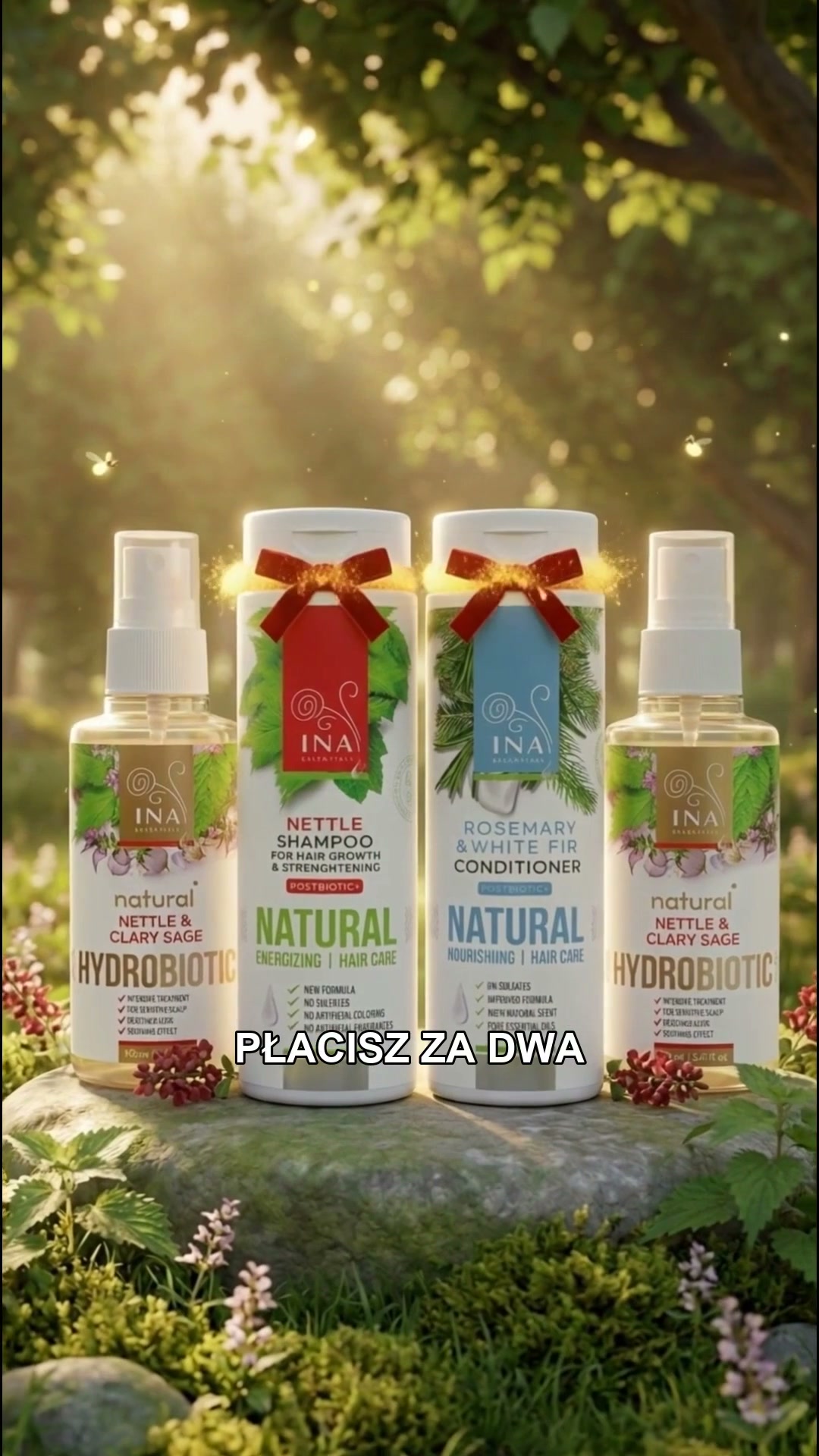 Kosmetyki Organiczne - InaEssentials.pl Facebook ad: kup dwa Hydrobiotiki z pokrzywą i szał