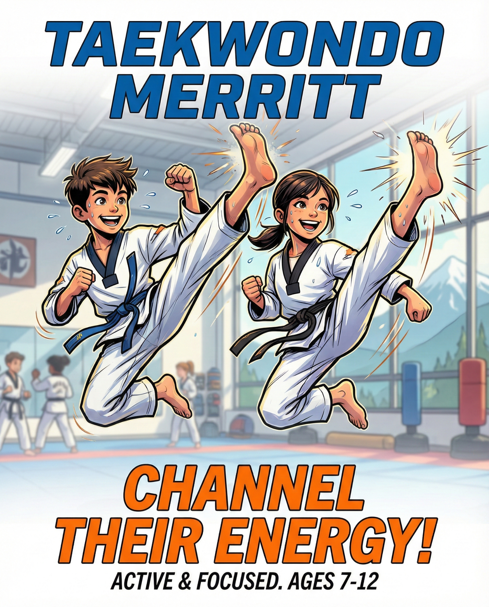 Baek’s Taekwondo Academy Facebook ad: Free Kids Taekwondo Class in Merritt