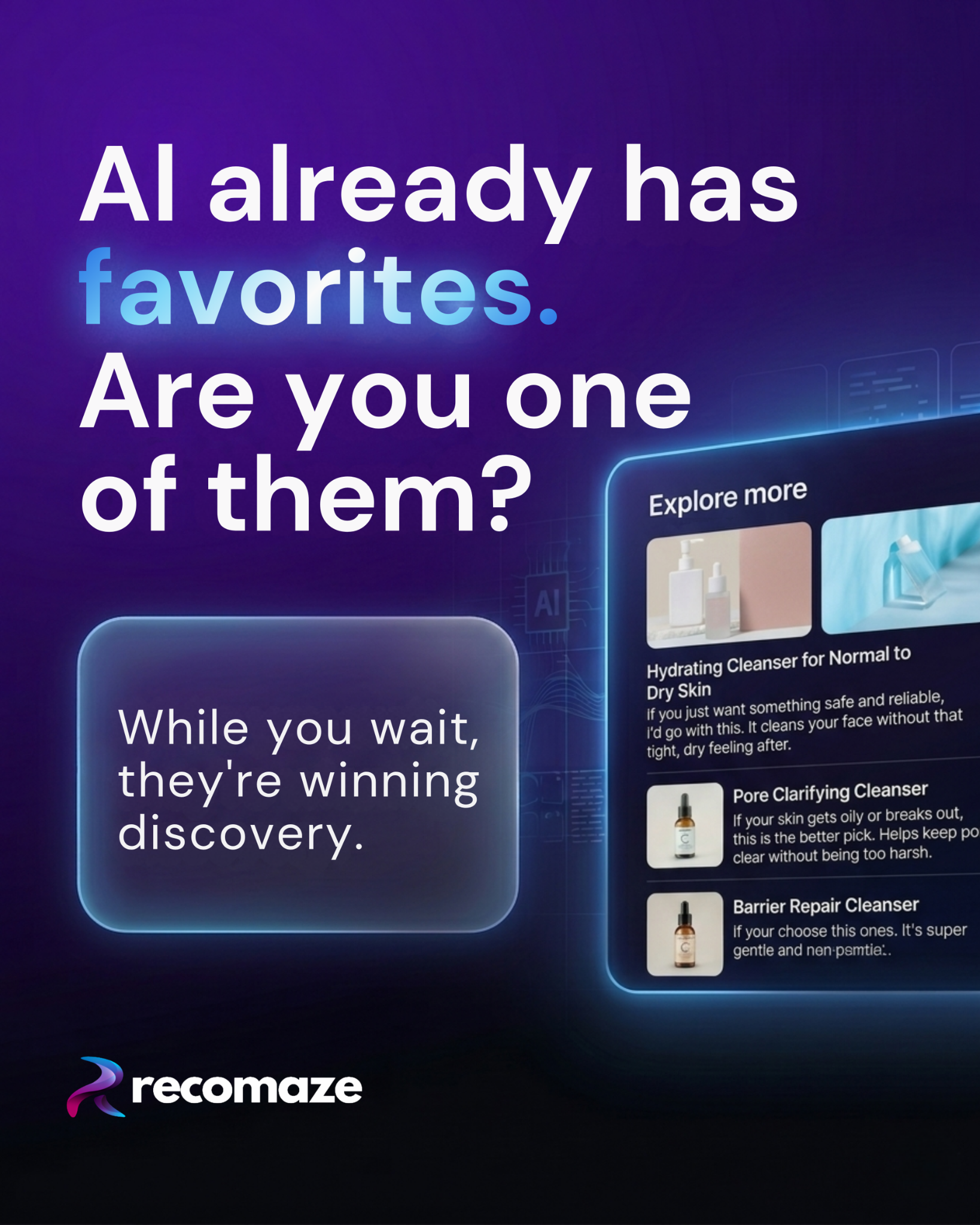 Recomaze AI Facebook ad: Is AI Recommending Your Competitors?