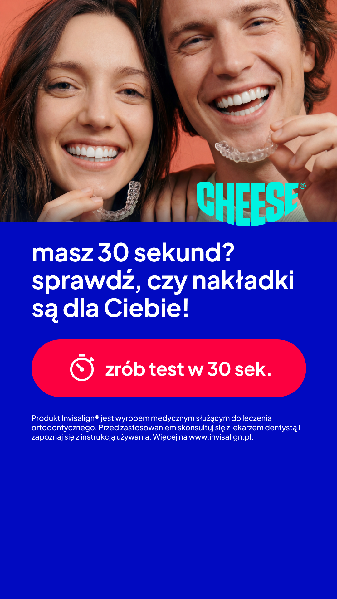 Cheese Ortodoncja Przyszłości Facebook ad