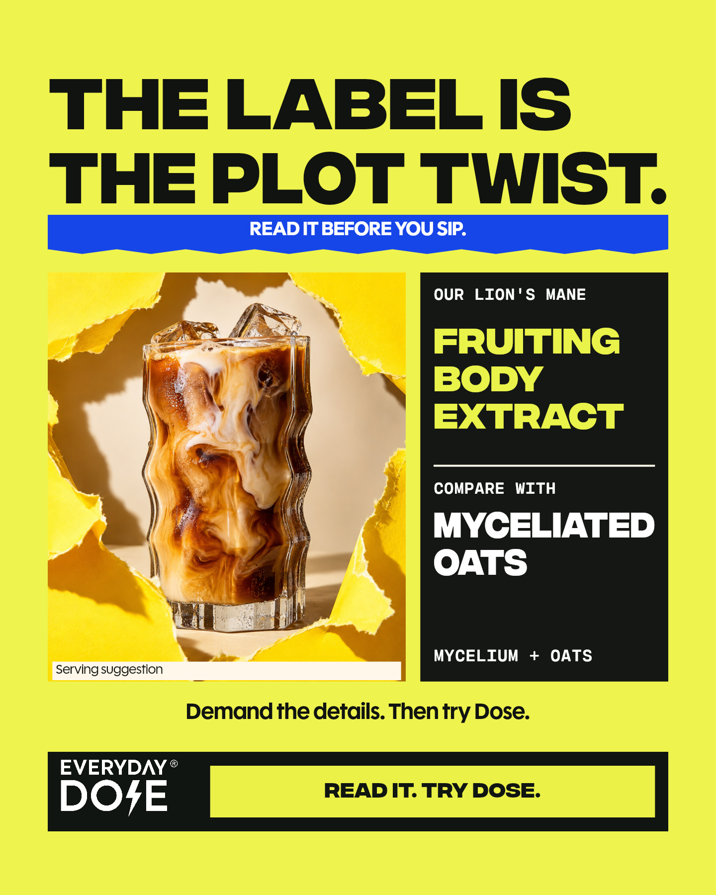 Everyday Dose Facebook ad: Pour Yourself Coffee That Does More