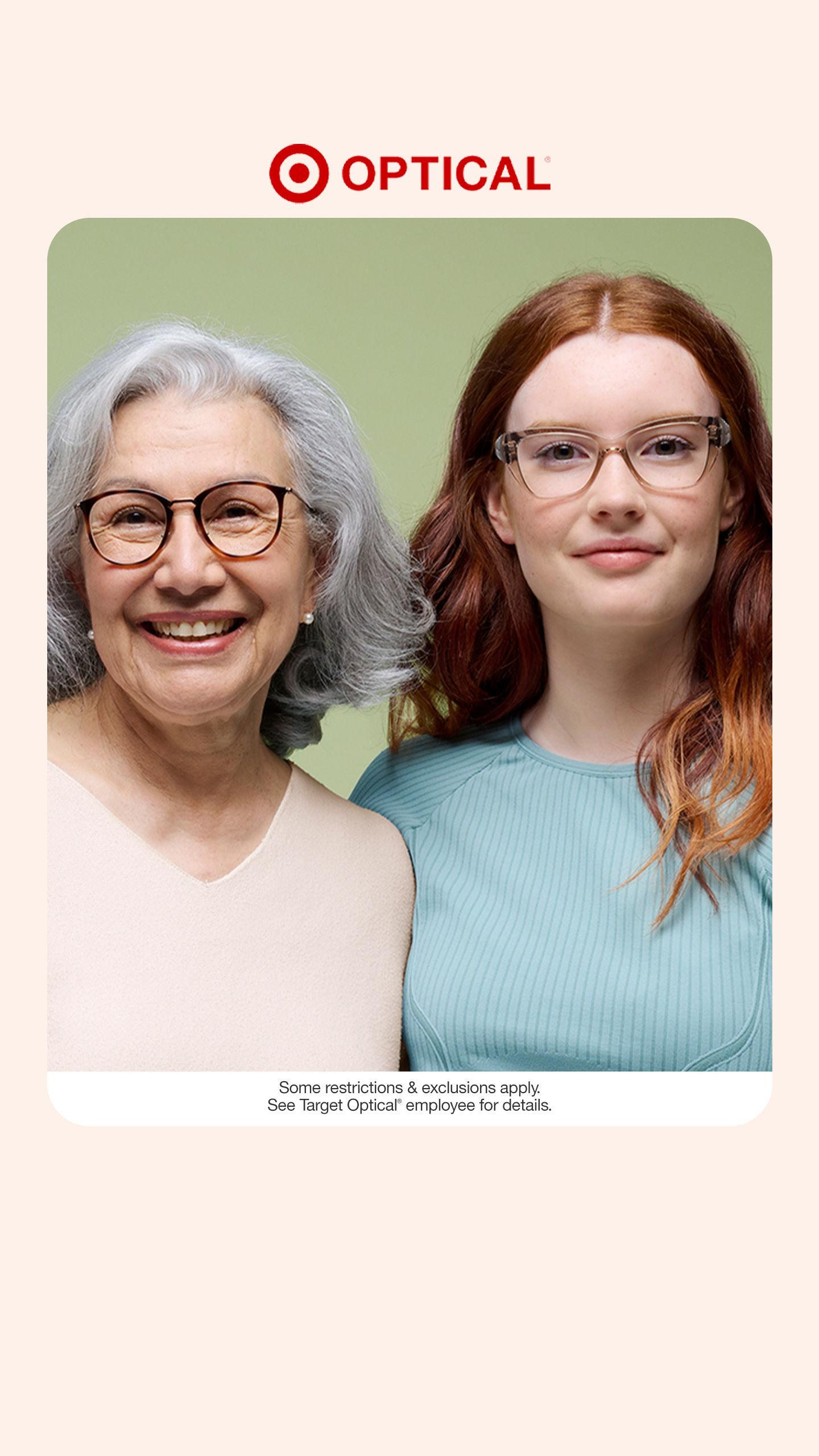 Target Facebook ad: Eye Exams | Schedule Today a Target Optical