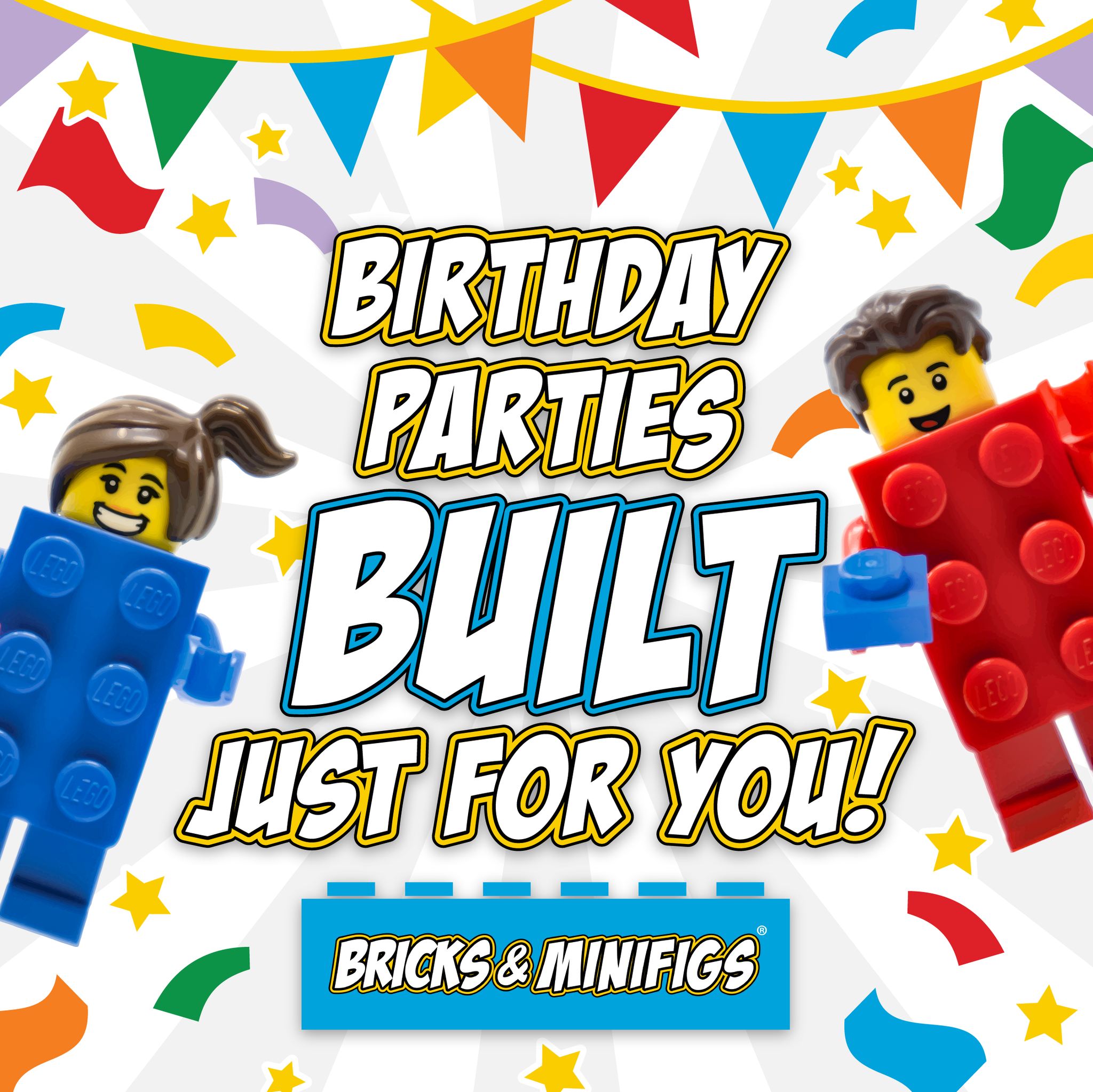 Bricks & Minifigs Grand Rapids Facebook ad: LEGO -Themed Parties