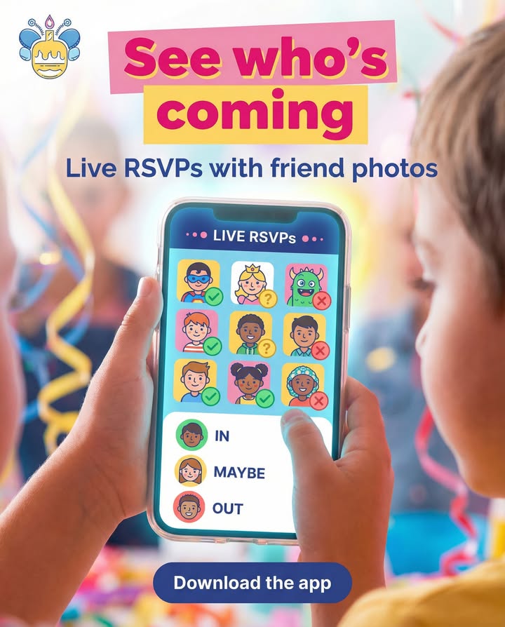 Bdaybee Facebook ad: Vereinfachen Sie die Planung von Kinderpartys!
