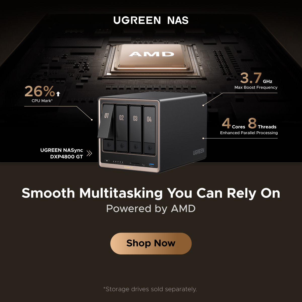 Ugreen NASync UK Facebook ad: New AMD-Powered UGREEN NAS GT Has Arrived