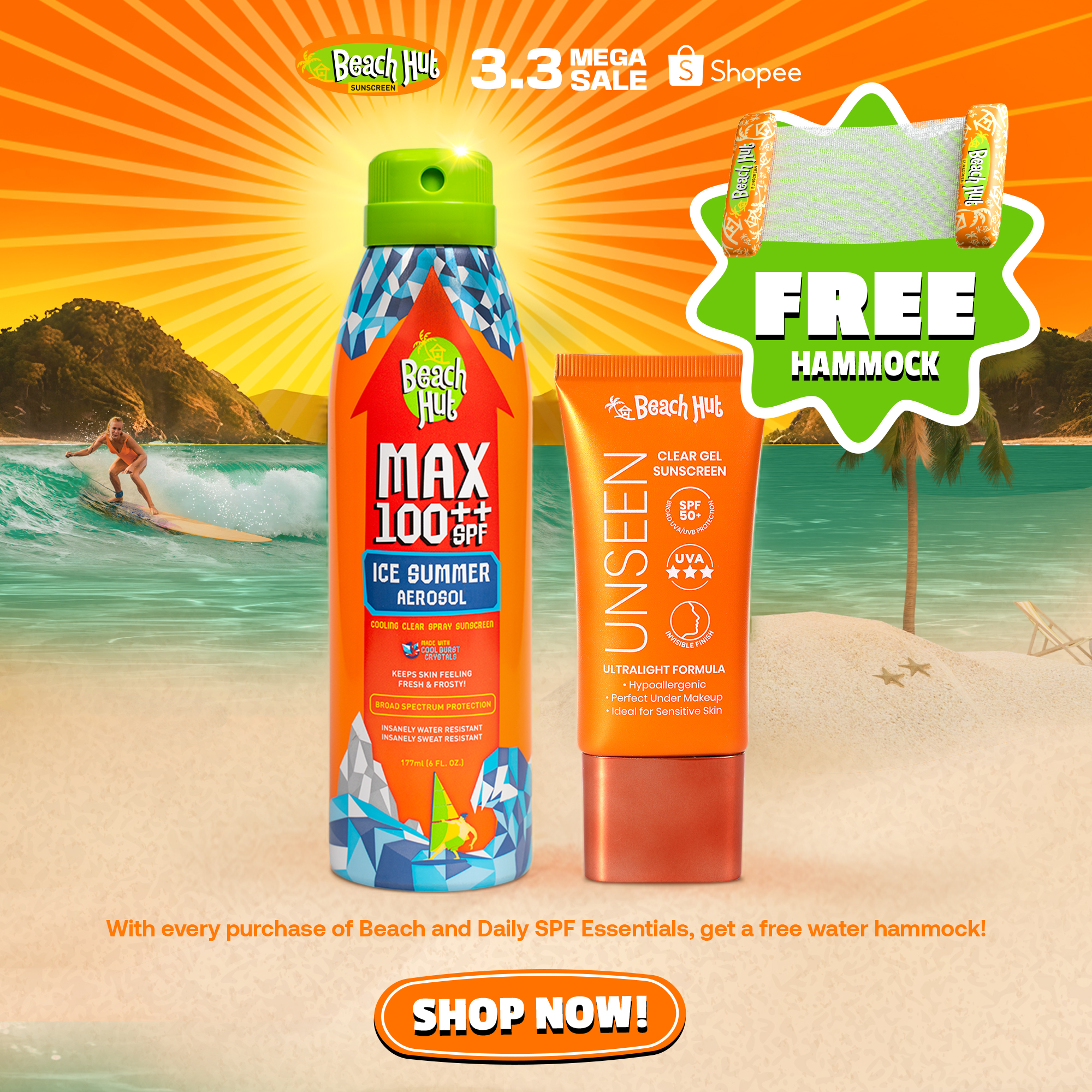 Beach Hut Sunblock Facebook ad