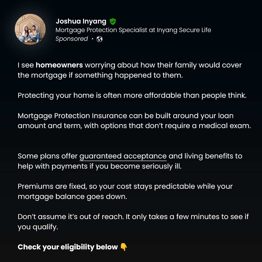 Inyang Secure Life Facebook ad: Mortgage Protection for Homeowners