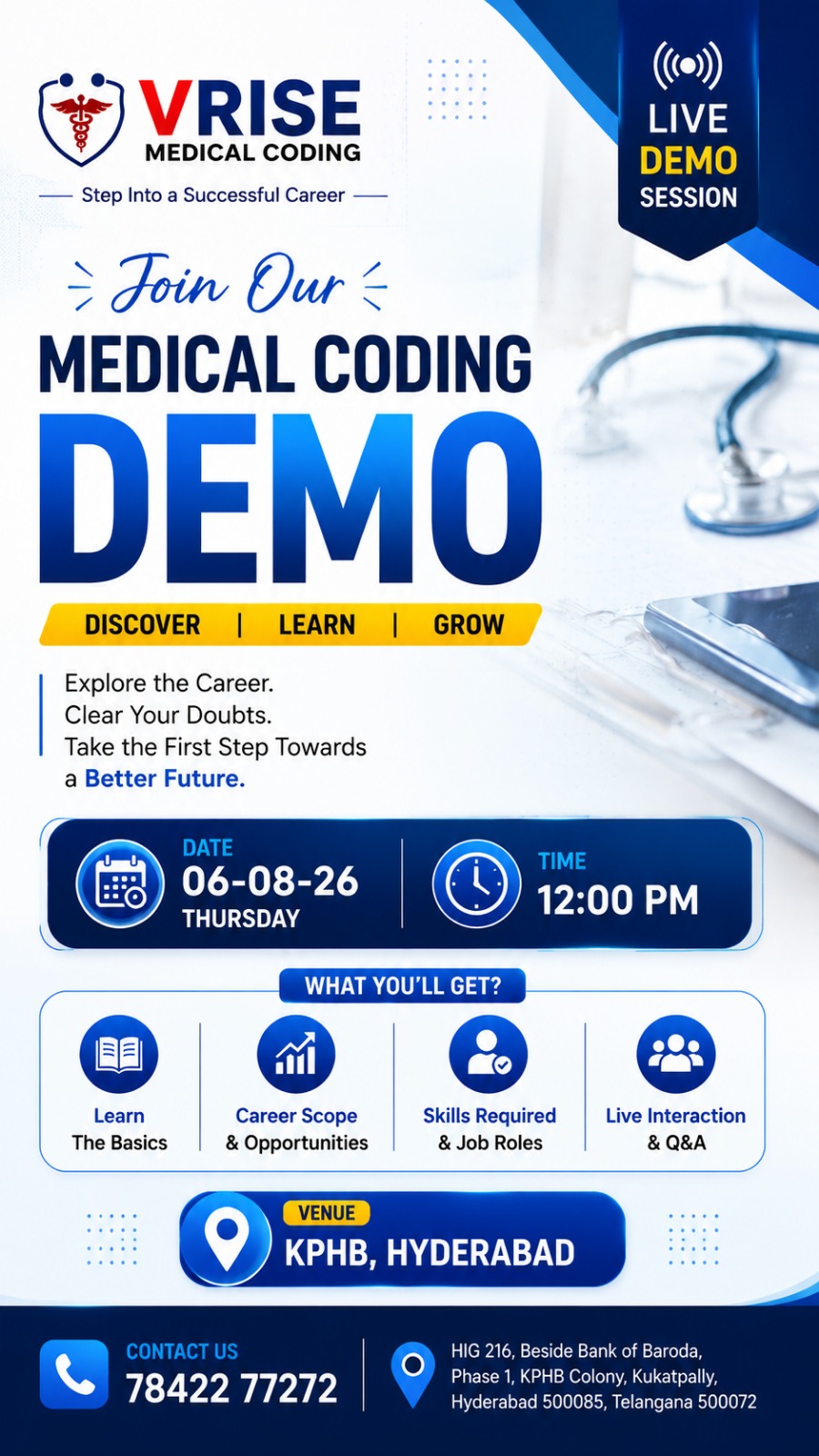 V Rise Medical Coding Facebook ad: Go From Fresher to Medical Coder with Abhishek Sir (8+ Yrs…