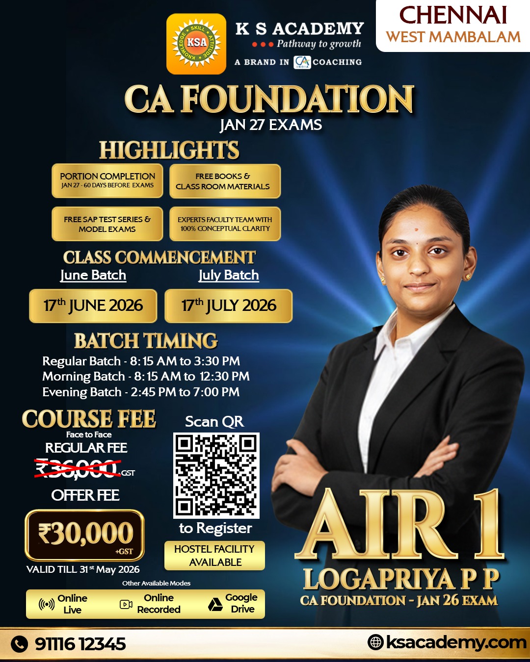 KS Academy Facebook ad: Every CA journey begins with one decision: to…