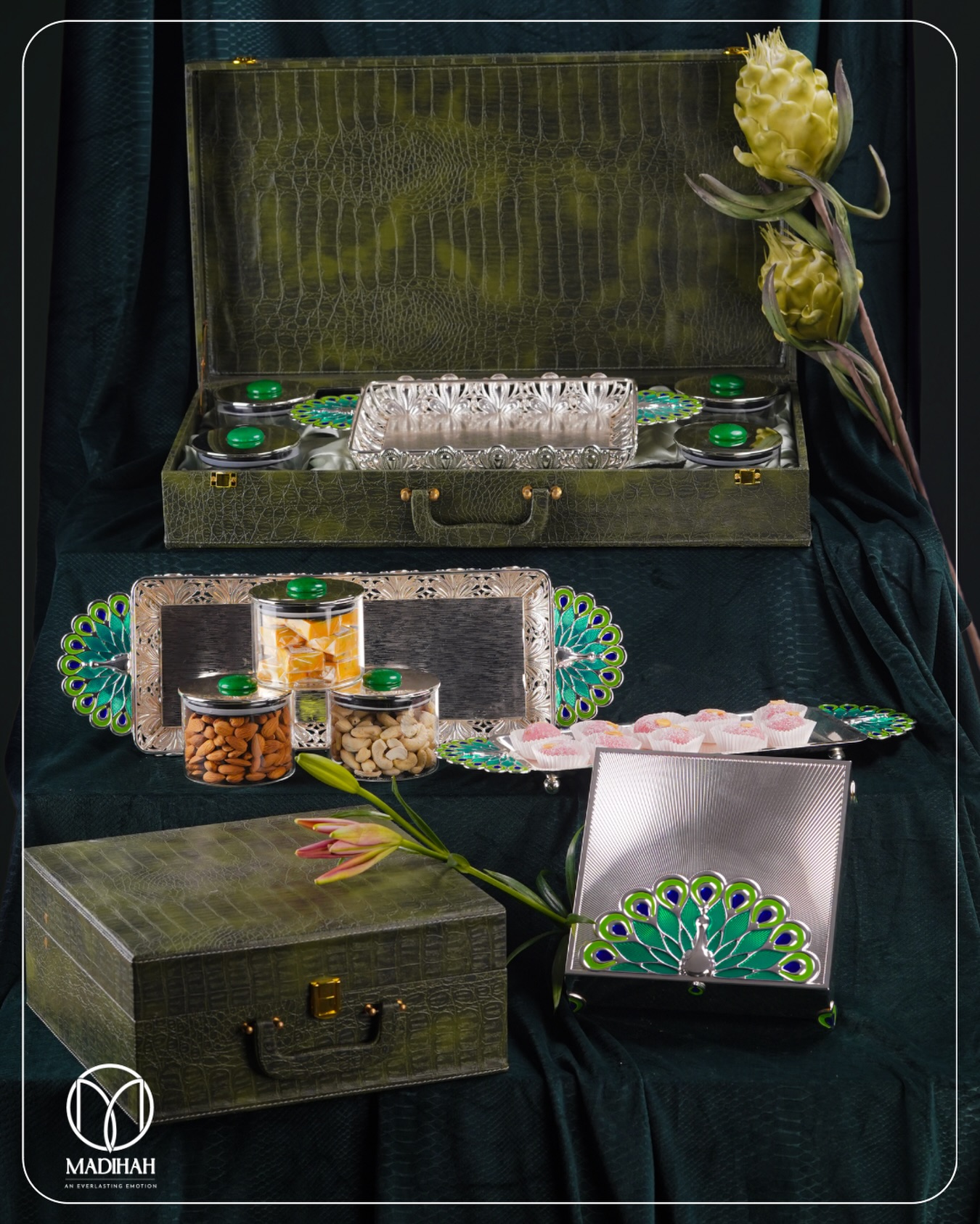 Madihah Home Facebook ad: A little silver, a touch of emerald, and…