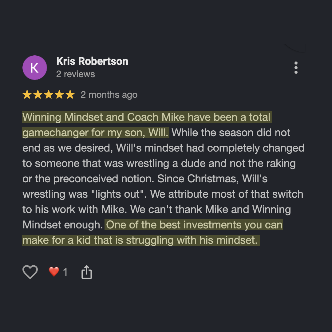 Wrestling Mindset Facebook ad