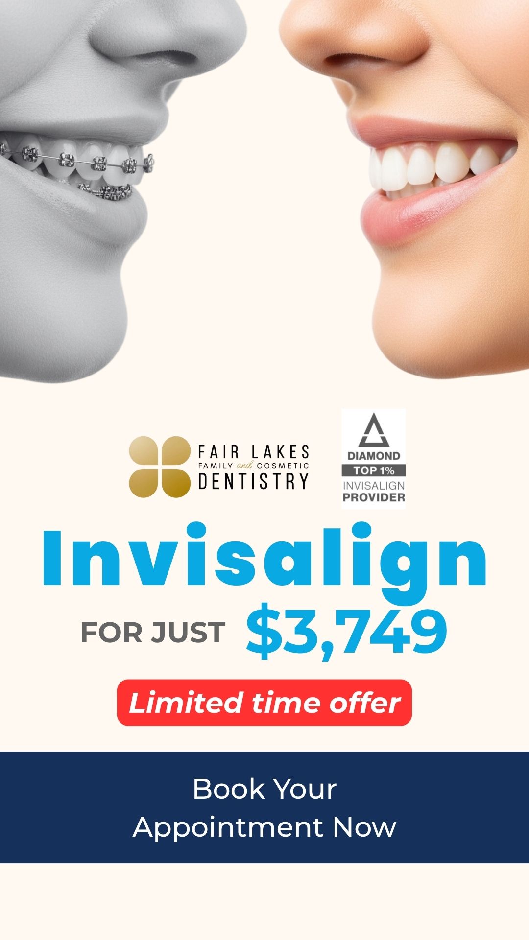 Fair Lakes Family and Cosmetic Dentistry Facebook ad from May 7, 2026