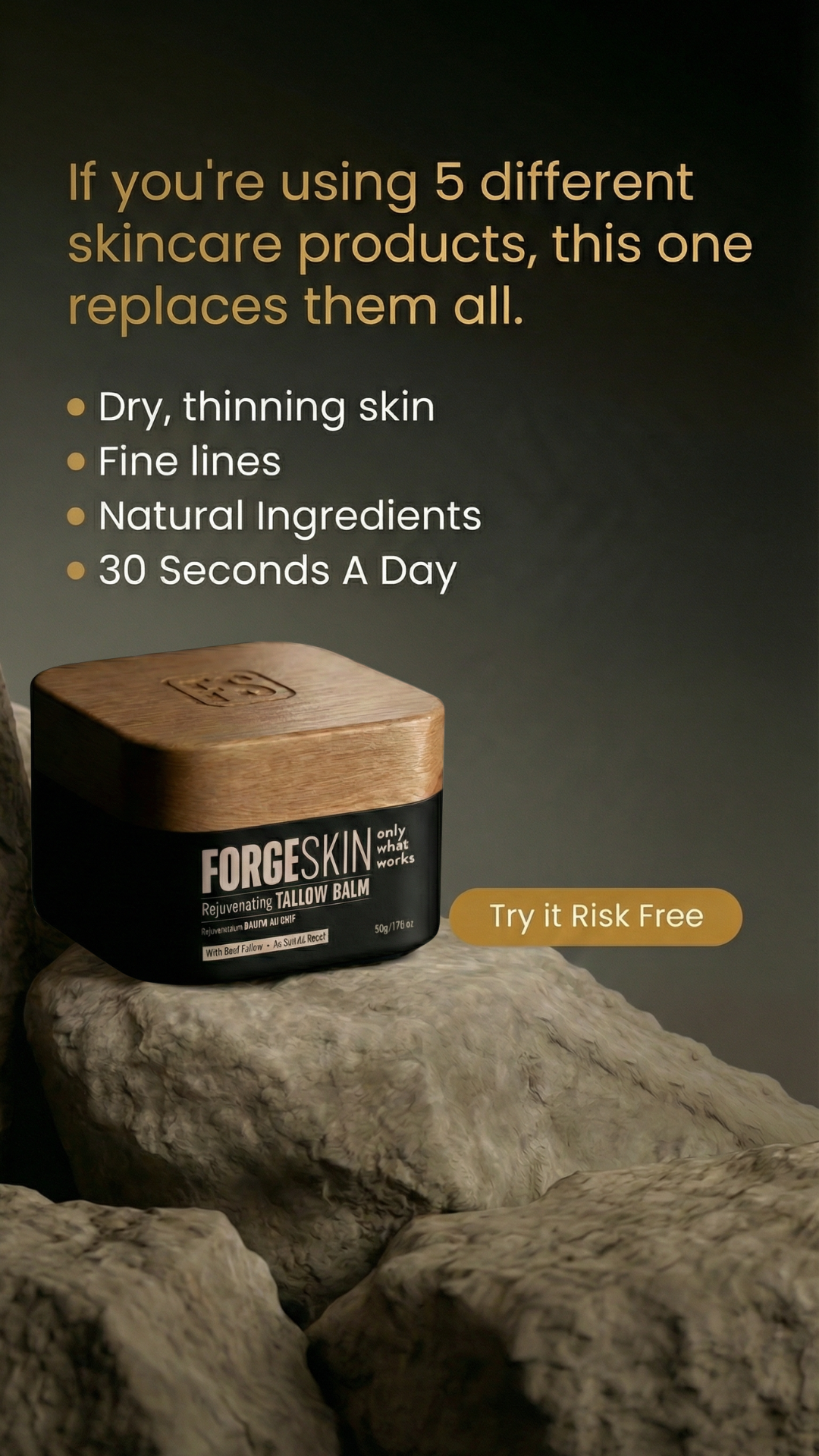 Real Men Real Stories Facebook ad: Get results or Your Money Back!
