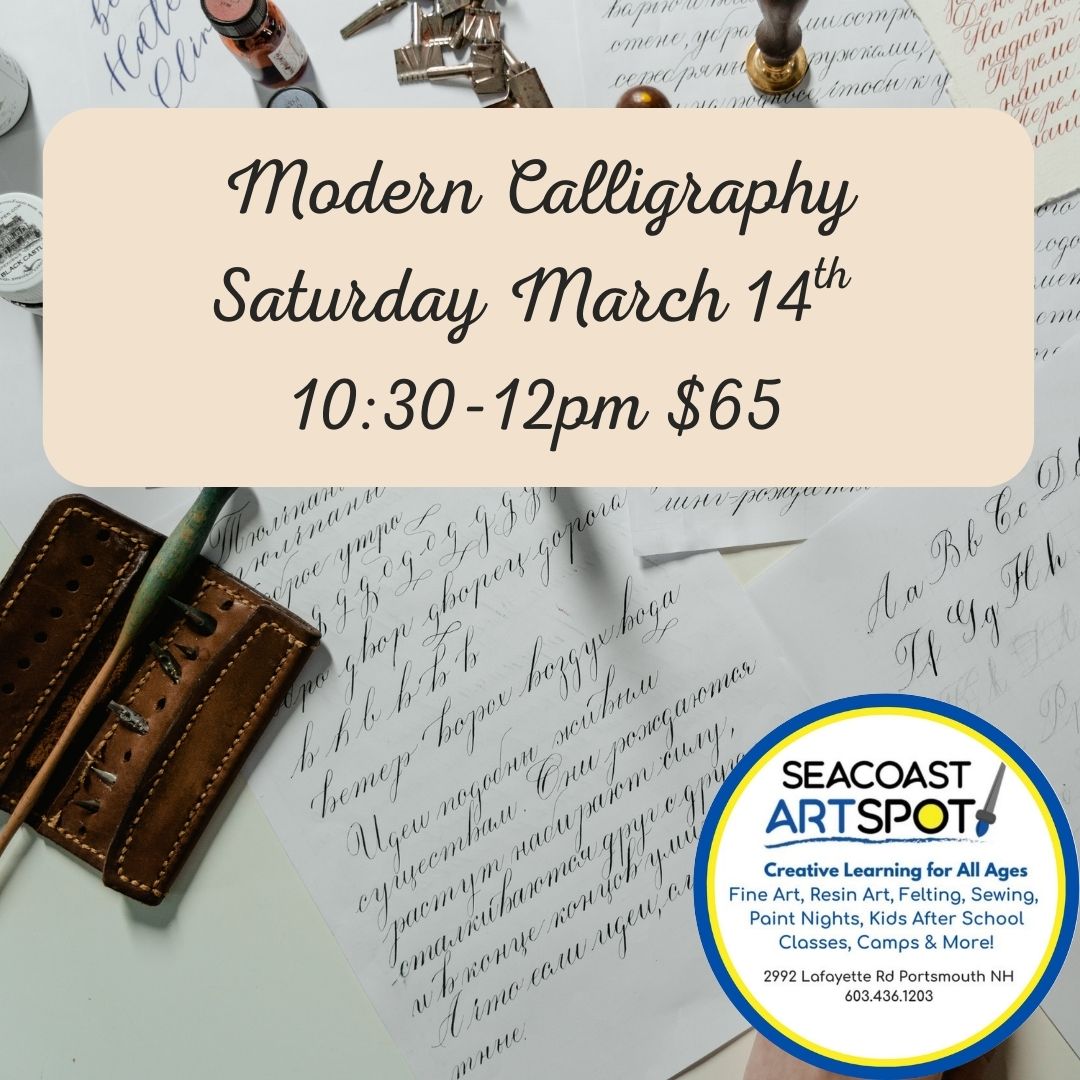 Seacoast ArtSpot Facebook ad: Modern Brush Calligraphy! $65
