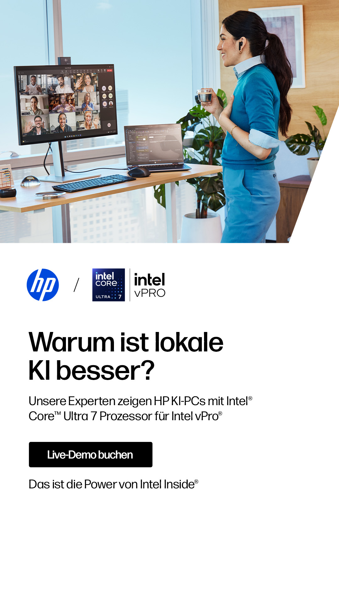 HP Facebook ad: KI live erleben