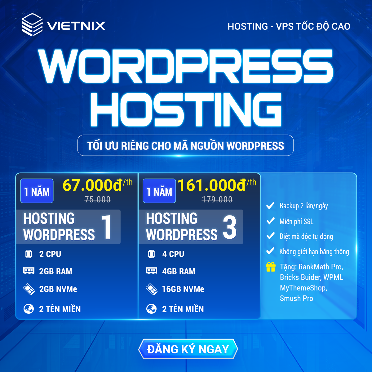 Vietnix Hosting Facebook ad: Hosting Chất Lượng Cao Vietnix