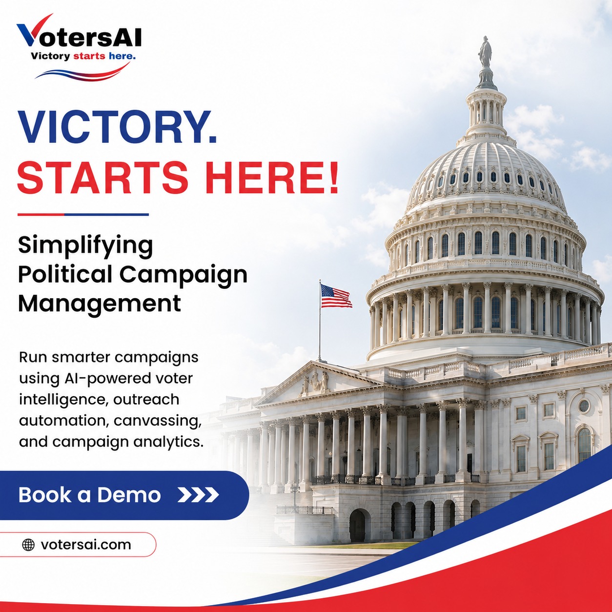 Votersai Inc Facebook ad: Run smarter political campaigns with AI-powered voter data…