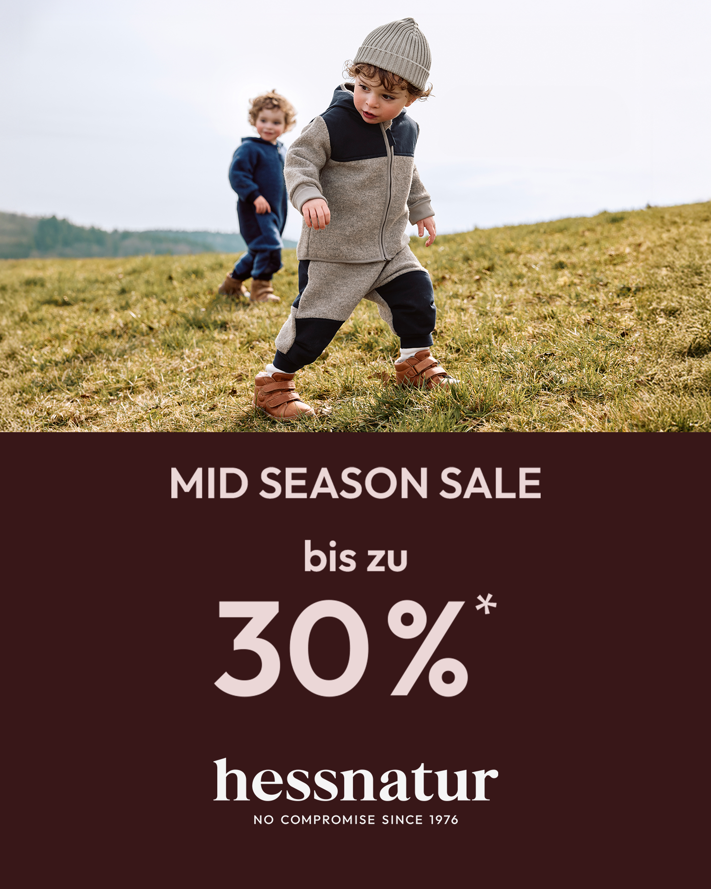 hessnatur Facebook ad: bis zu 30%* sparen im SALE