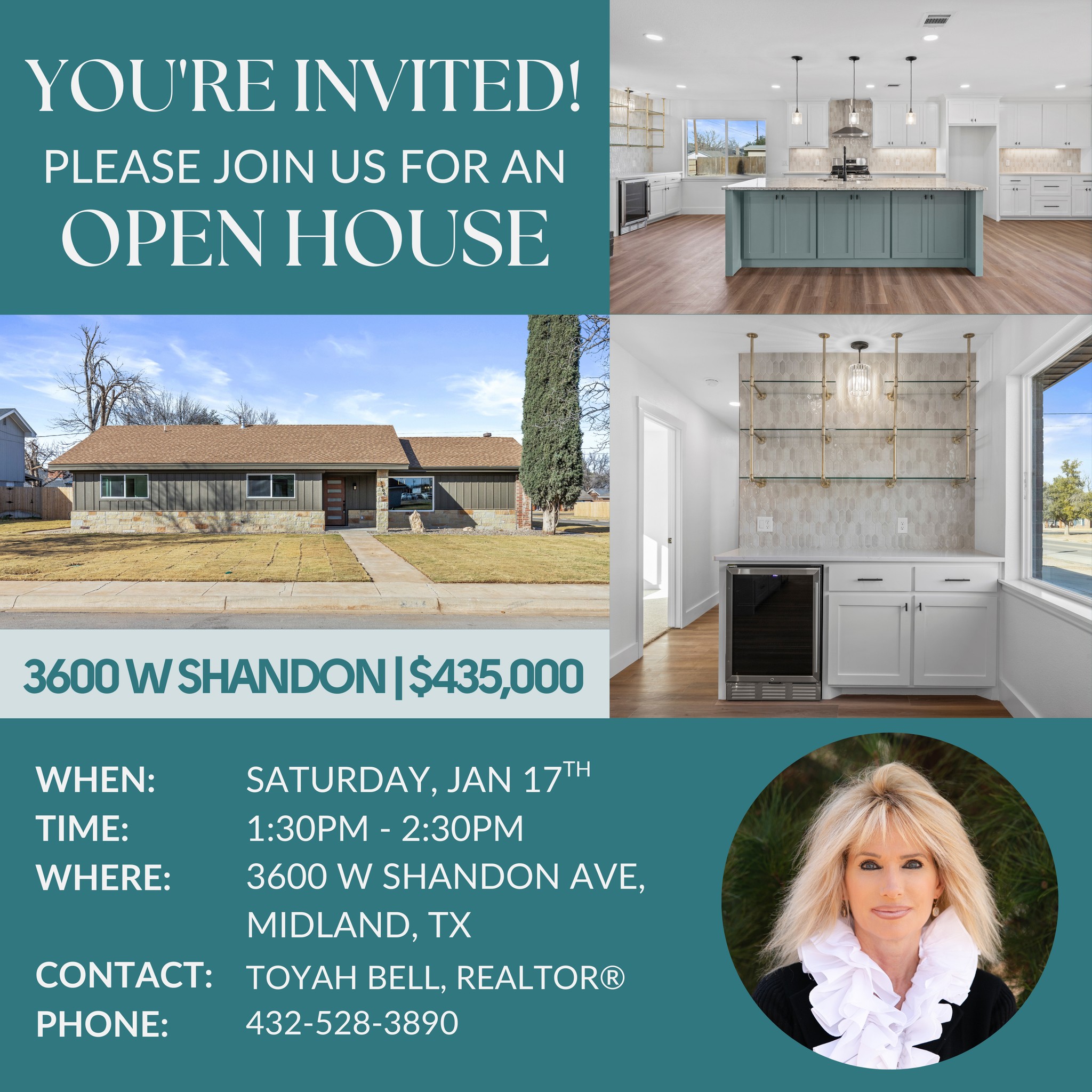 The Sales Team Facebook ad: OPEN HOUSE AT THE STUNNING 3600 W SHANDON…