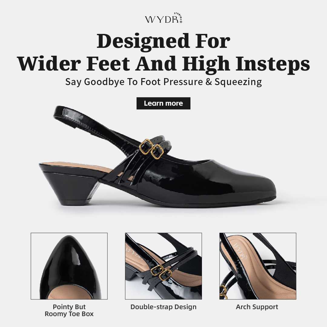 WydrStudios Facebook ad: Wide Fit. Still Elegant.