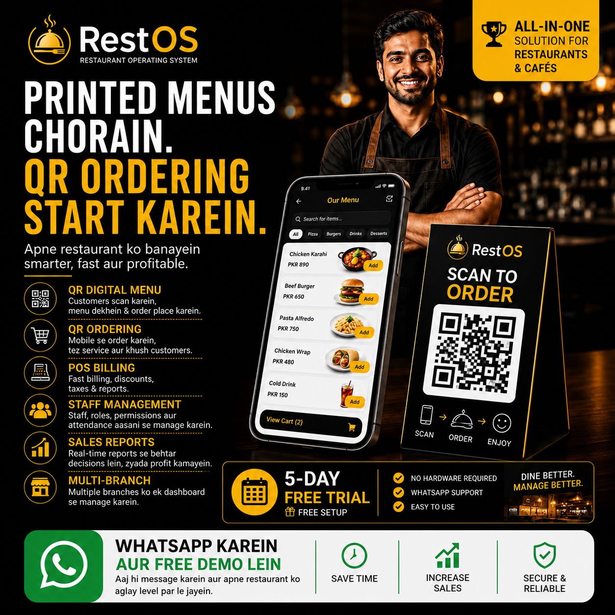 Rest OS Facebook ad: Printed Menus Chorain.