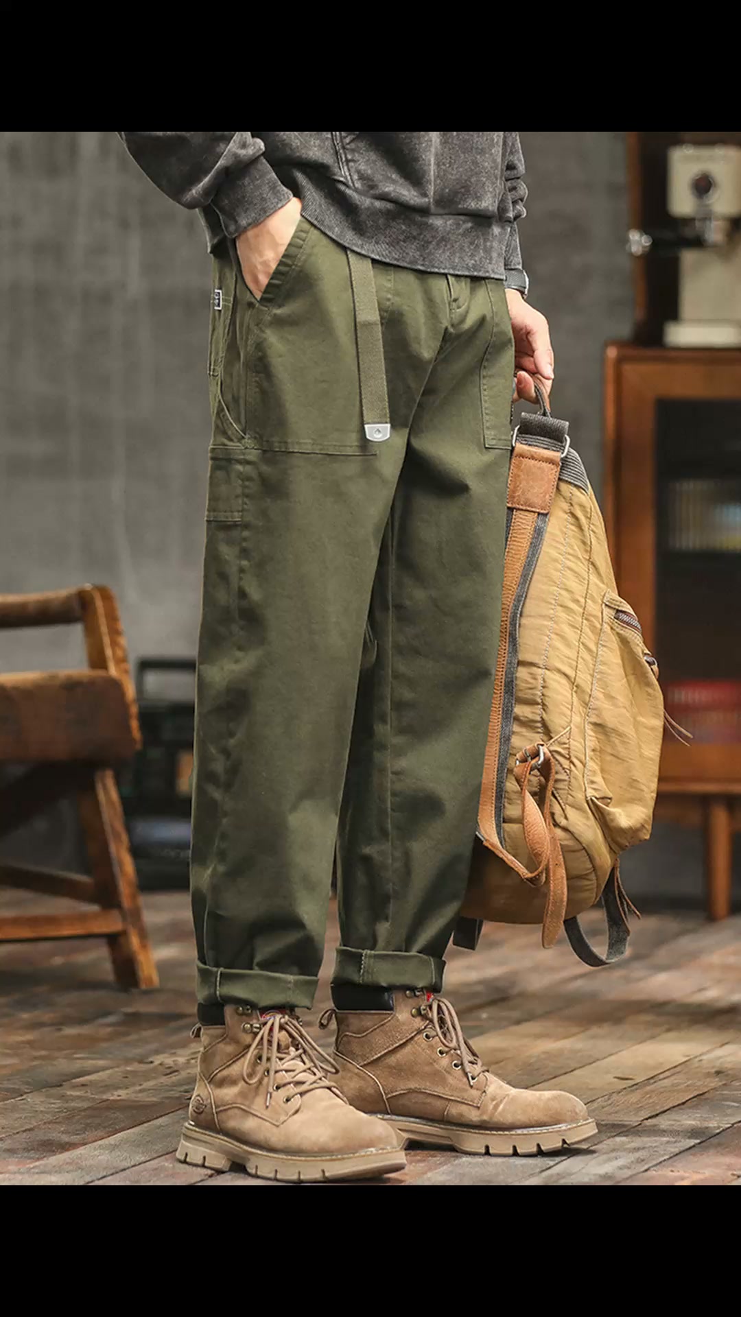 Madepants Deutschland Facebook ad: Herren-Utility-Hose im Vintage-Stil