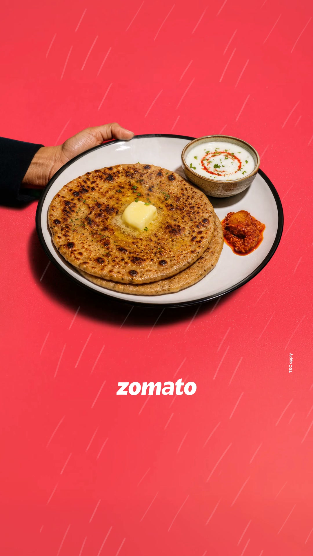 Zomato Facebook ad: Forecast: 100% Parathas