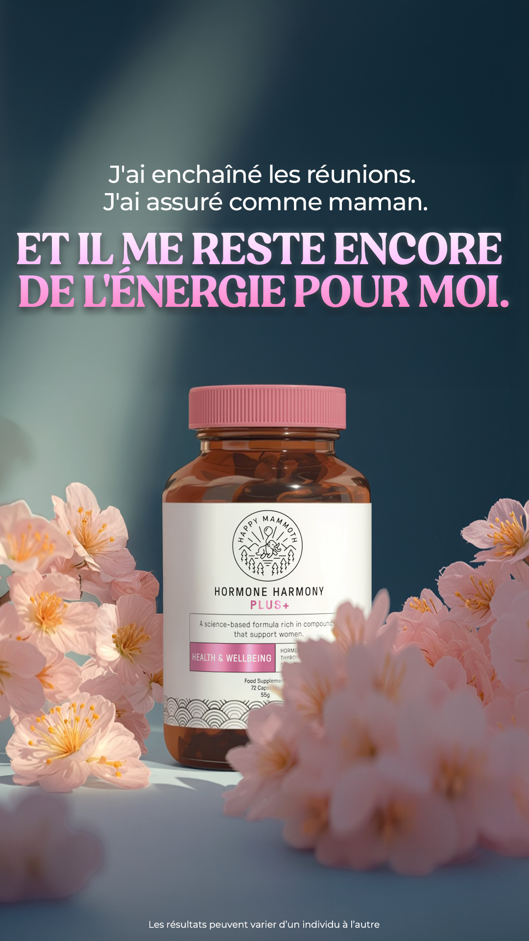 Happy Mammoth EU Facebook ad: Rééquilibrez votre taux d’œstrogènes en 2026