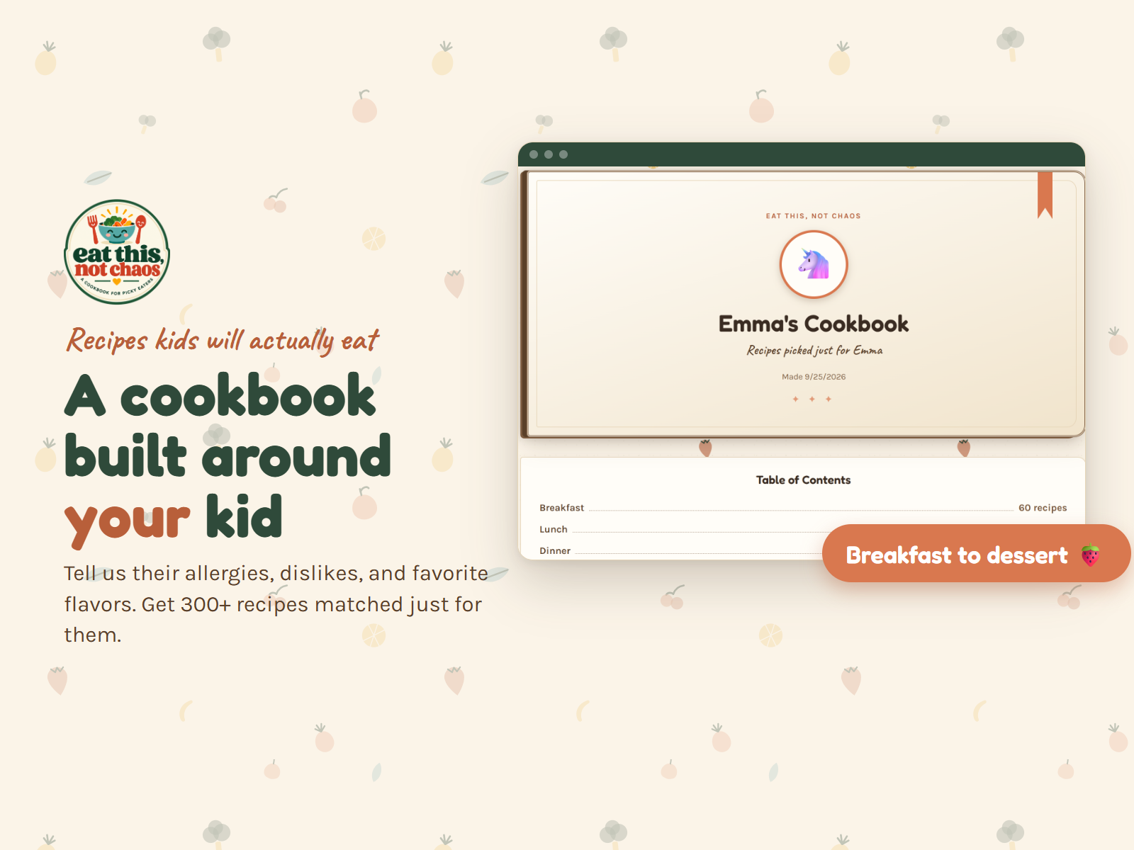 Eat This, Not Chaos Facebook ad: Eat This, Not Chaos | Personalized Recipes & Meal Plans…