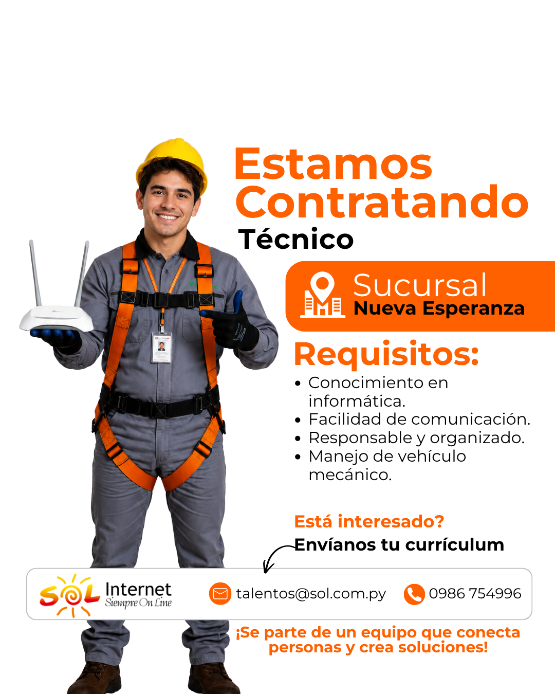 SOL Internet Facebook ad: Conocer vacantes