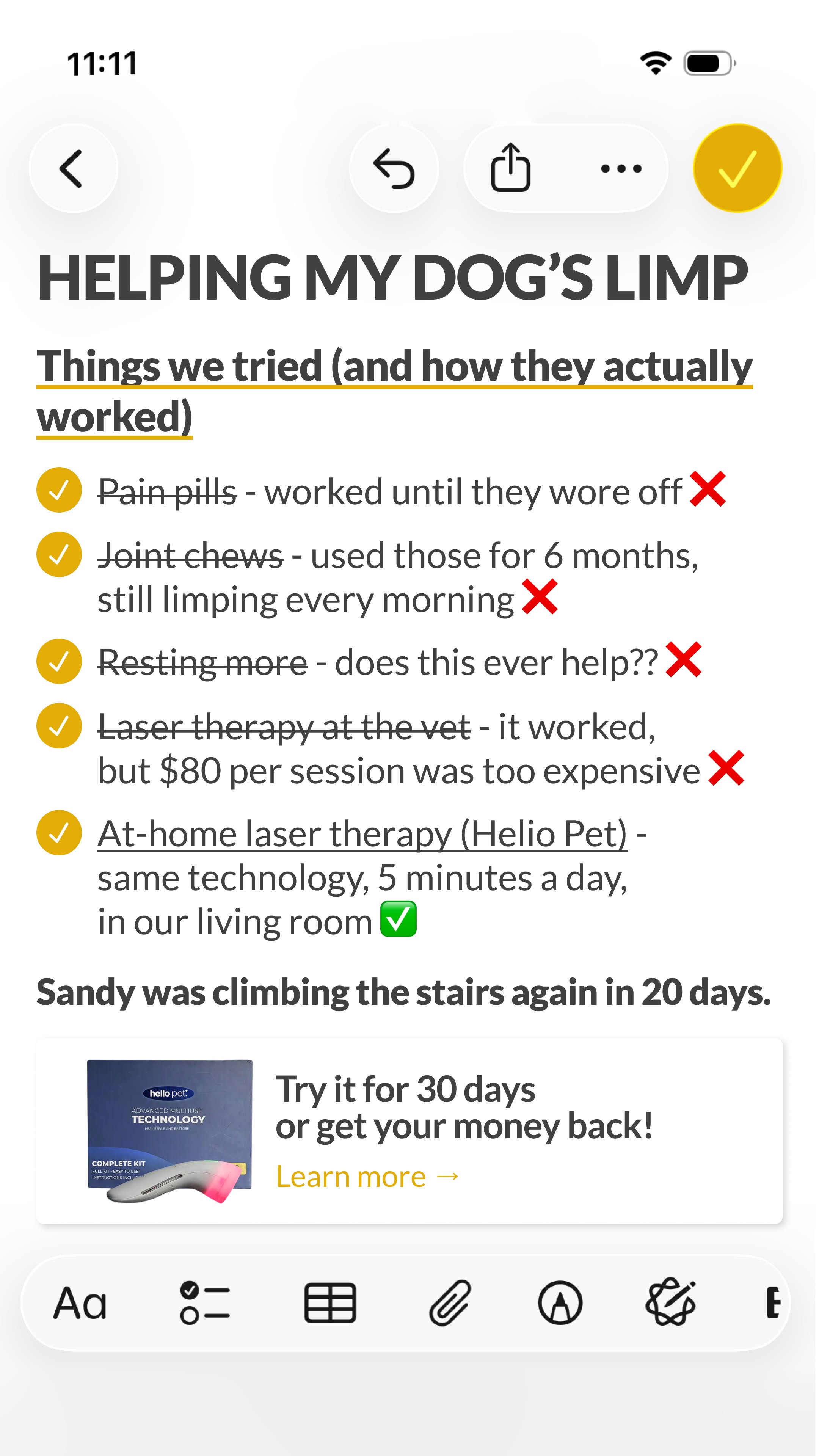 Helio Pet Facebook ad