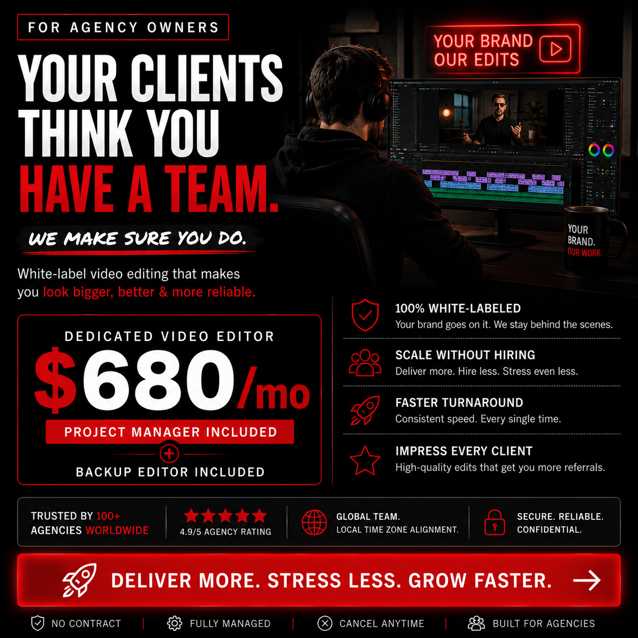 Filmzya Productions Facebook ad: A Full-Time Dedicated Video Editor Inside Your Agency…