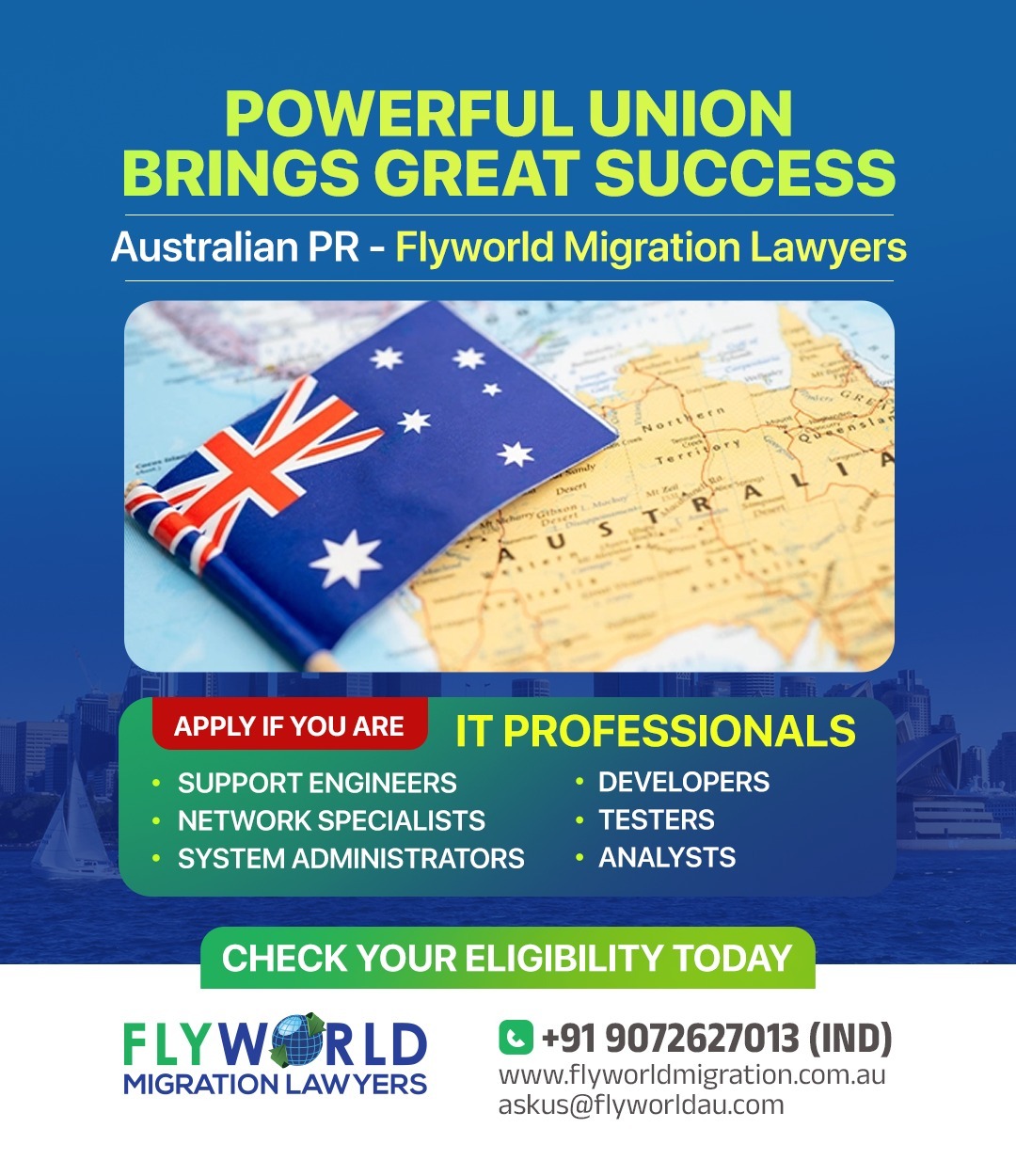 Flyworld Migration Lawyers Facebook ad