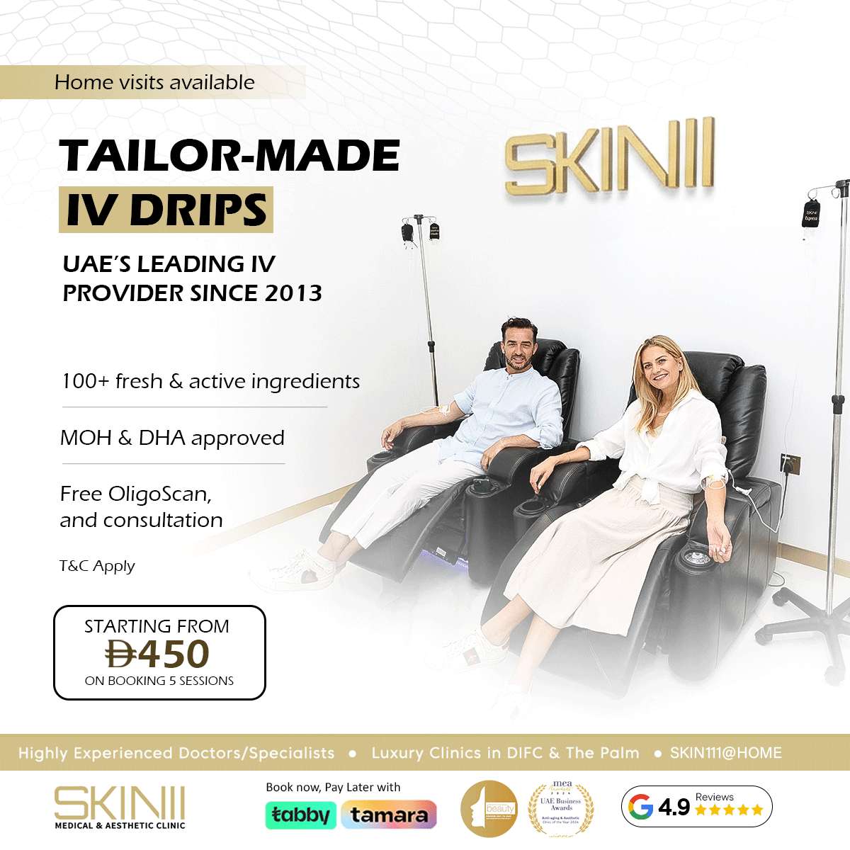 Skin111 Clinics Facebook ad: Boost Your Health, Beauty & Energy with SKIN111…