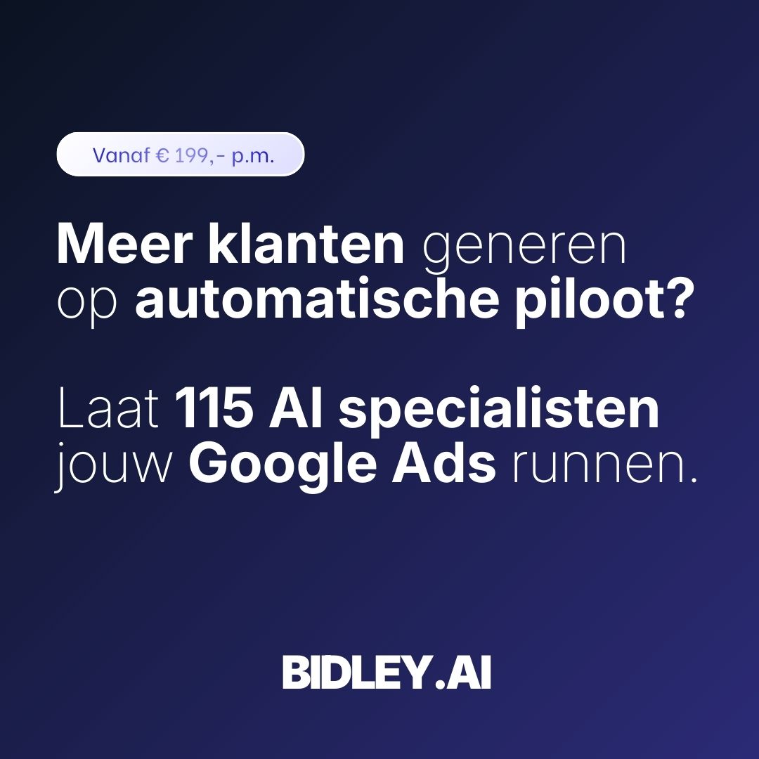 Bidley.ai - 24/7 AI Google Ads optimalisatie Facebook ad