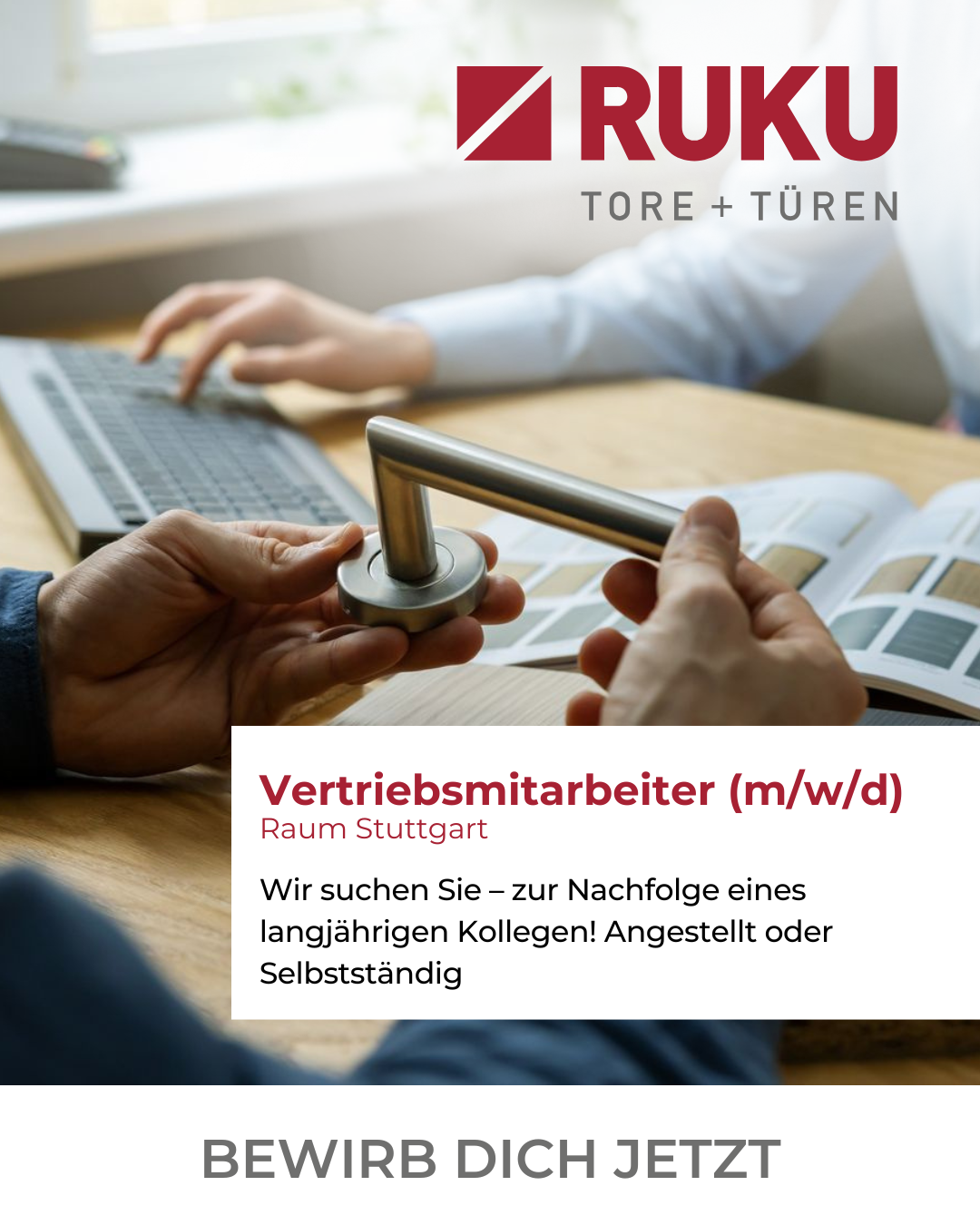 RUKU Tore + Türen Facebook ad: Vertriebsmitarbeiter*in